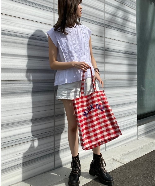 MILKFED.（ミルクフェド）の「LACE PEPLUM TOP（シャツ/ブラウス・レディース・ホワイト/ブラウン・ONE SIZE）」の5枚目の写真