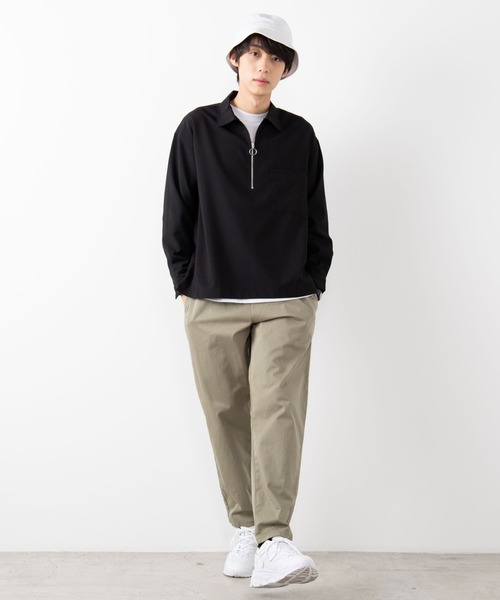 WEGO（ウィゴー）の「WEGO/TRハーフジップシャツ（シャツ/ブラウス・メンズ・ブラック/ベージュ・LARGE/MEDIUM）」の11枚目の写真