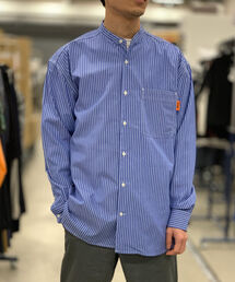 UNIVERSAL OVERALL | 【UNIVERSAL OVERALL/ユニバーサルオーバーオール】BAND COLLAR SHIRTS  バンドカラー シャツ #U2011131-B(シャツ/ブラウス)
