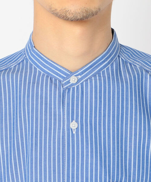 UNIVERSAL OVERALL(ユニバーサルオーバーオール)の「【UNIVERSAL OVERALL/ユニバーサルオーバーオール】BAND COLLAR SHIRTS バンドカラー シャツ #U2011131-B(シャツ/ブラウス・メンズ・ホワイト系その他/ブルー系その他・M/L/S)」の10枚目の写真