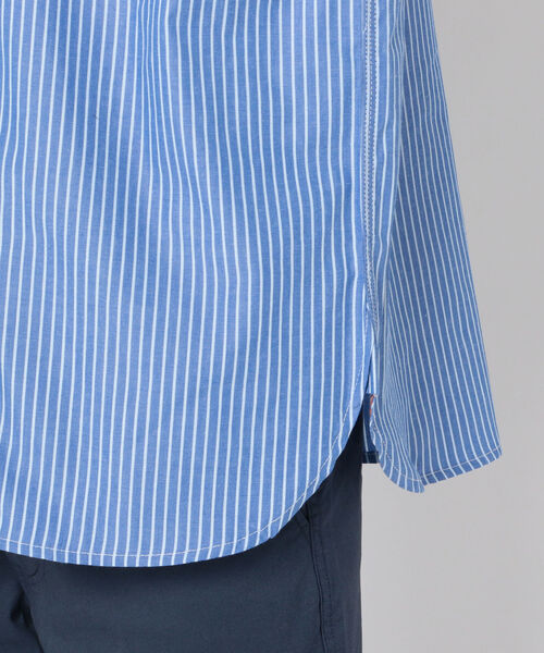 UNIVERSAL OVERALL(ユニバーサルオーバーオール)の「【UNIVERSAL OVERALL/ユニバーサルオーバーオール】BAND COLLAR SHIRTS バンドカラー シャツ #U2011131-B(シャツ/ブラウス・メンズ・ホワイト系その他/ブルー系その他・M/L/S)」の8枚目の写真