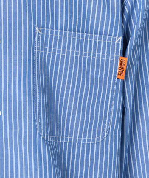 UNIVERSAL OVERALL(ユニバーサルオーバーオール)の「【UNIVERSAL OVERALL/ユニバーサルオーバーオール】BAND COLLAR SHIRTS バンドカラー シャツ #U2011131-B(シャツ/ブラウス・メンズ・ホワイト系その他/ブルー系その他・M/L/S)」の7枚目の写真