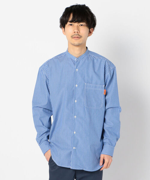 UNIVERSAL OVERALL(ユニバーサルオーバーオール)の「【UNIVERSAL OVERALL/ユニバーサルオーバーオール】BAND COLLAR SHIRTS バンドカラー シャツ #U2011131-B(シャツ/ブラウス・メンズ・ホワイト系その他/ブルー系その他・M/L/S)」の12枚目の写真
