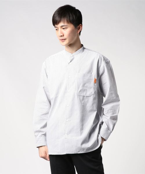 UNIVERSAL OVERALL(ユニバーサルオーバーオール)の「【UNIVERSAL OVERALL/ユニバーサルオーバーオール】BAND COLLAR SHIRTS バンドカラー シャツ #U2011131-B(シャツ/ブラウス・メンズ・ホワイト系その他/ブルー系その他・M/L/S)」の19枚目の写真