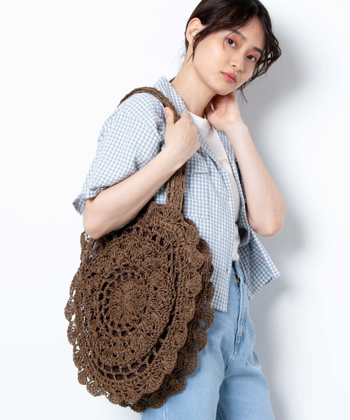 WEGO（ウィゴー）の「WEGO/雑材サークルトートバッグ（トートバッグ・レディース・ベージュ/アイボリー・FREE）」の9枚目の写真