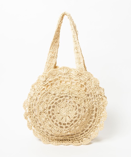 WEGO（ウィゴー）の「WEGO/雑材サークルトートバッグ（トートバッグ・レディース・ベージュ/アイボリー・FREE）」の3枚目の写真