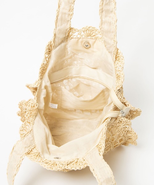 WEGO（ウィゴー）の「WEGO/雑材サークルトートバッグ（トートバッグ・レディース・ベージュ/アイボリー・FREE）」の14枚目の写真