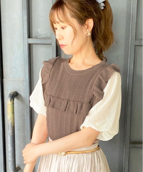 apres jour（アプレジュール）の「フリルベスト×ブラウスセット【ZOZOTOWN限定アイテム】（シャツ/ブラウス・レディース・ブラック/モカ/ラベンダー・フリー）」の10枚目の写真