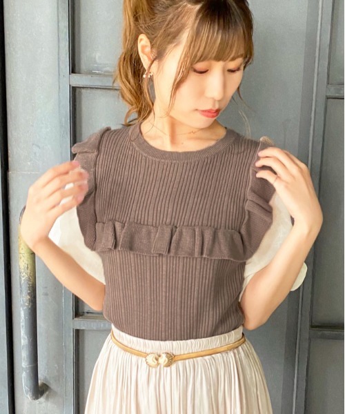 apres jour（アプレジュール）の「フリルベスト×ブラウスセット【ZOZOTOWN限定アイテム】（シャツ/ブラウス・レディース・ブラック/モカ/ラベンダー・フリー）」の11枚目の写真