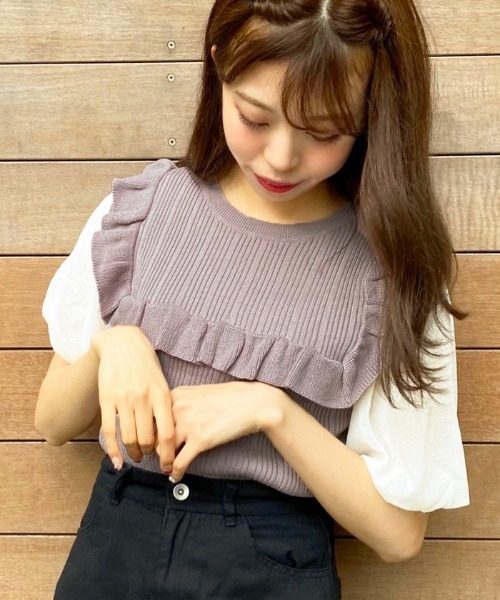 apres jour（アプレジュール）の「フリルベスト×ブラウスセット【ZOZOTOWN限定アイテム】（シャツ/ブラウス・レディース・ブラック/モカ/ラベンダー・フリー）」の15枚目の写真