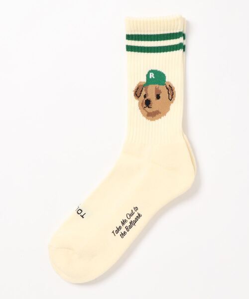 ROSTER SOX(ロスターソックス)の「BEAR アイビーソックス(ソックス/靴下・メンズ・ホワイト/オフホワイト/ピンク/ブルー系その他4・FREE)」の3枚目の写真