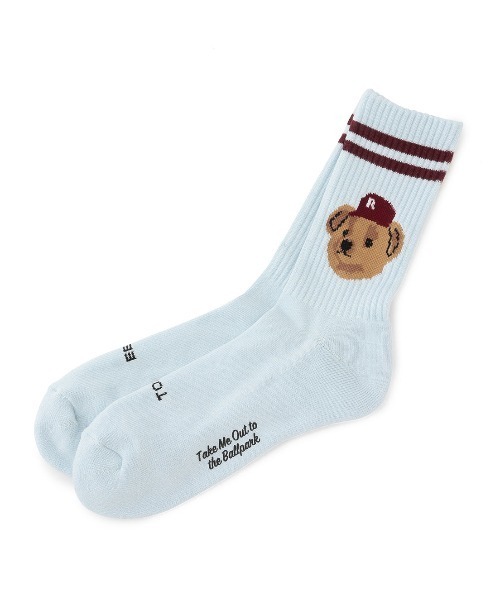 ROSTER SOX(ロスターソックス)の「BEAR アイビーソックス(ソックス/靴下・メンズ・ホワイト/オフホワイト/ピンク/ブルー系その他4・FREE)」の1枚目の写真