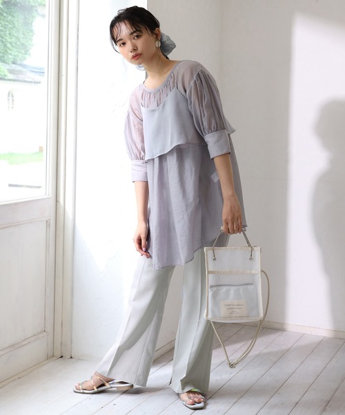 one after another NICE CLAUP（ワンアフターアナザーナイスクラップ）の「２点セットメッシュシアーバッグ（ショルダーバッグ・レディース・アイボリー/ベージュ/ミント・FREE）」の11枚目の写真