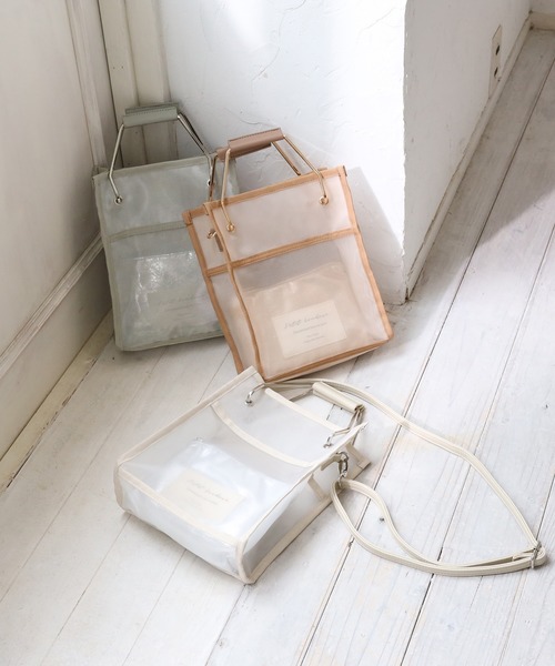 one after another NICE CLAUP（ワンアフターアナザーナイスクラップ）の「２点セットメッシュシアーバッグ（ショルダーバッグ・レディース・アイボリー/ベージュ/ミント・FREE）」の21枚目の写真