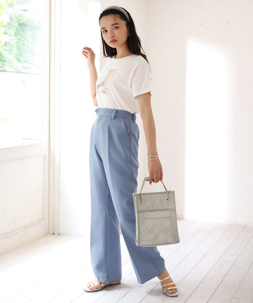 one after another NICE CLAUP（ワンアフターアナザーナイスクラップ）の「２点セットメッシュシアーバッグ（ショルダーバッグ・レディース・アイボリー/ベージュ/ミント・FREE）」の6枚目の写真