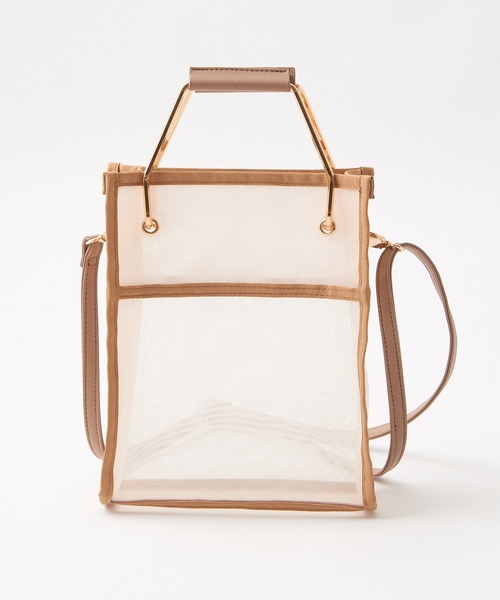 one after another NICE CLAUP（ワンアフターアナザーナイスクラップ）の「２点セットメッシュシアーバッグ（ショルダーバッグ・レディース・アイボリー/ベージュ/ミント・FREE）」の15枚目の写真