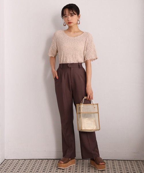 one after another NICE CLAUP（ワンアフターアナザーナイスクラップ）の「２点セットメッシュシアーバッグ（ショルダーバッグ・レディース・アイボリー/ベージュ/ミント・FREE）」の20枚目の写真