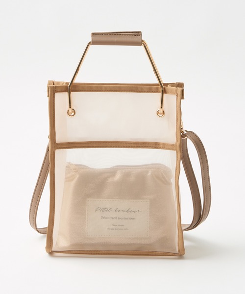 one after another NICE CLAUP（ワンアフターアナザーナイスクラップ）の「２点セットメッシュシアーバッグ（ショルダーバッグ・レディース・アイボリー/ベージュ/ミント・FREE）」の13枚目の写真