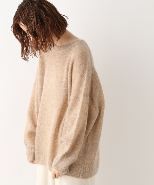 A part by(アパートバイ)の「5GモヘヤコンボートネックPO 910538(ニット/セーター・レディース・ベージュ/グレー/ライトグリーン/ライトイエロー・FREE)」の13枚目の写真