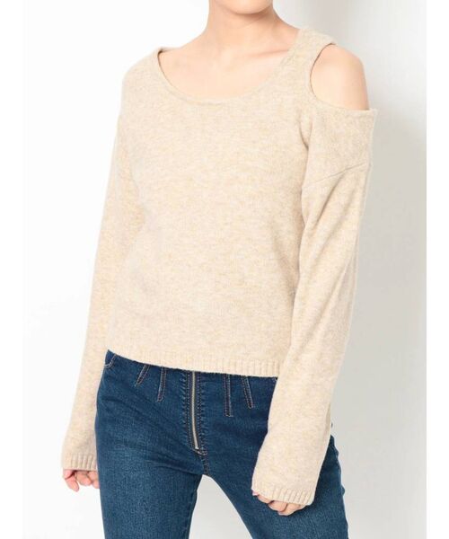 RESEXXY(リゼクシー)の「変形ニットトップス(ニット/セーター・レディース・ブラック/ベージュ/グレー・FREE)」の3枚目の写真