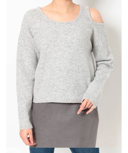 RESEXXY(リゼクシー)の「変形ニットトップス(ニット/セーター・レディース・ブラック/ベージュ/グレー・FREE)」の2枚目の写真