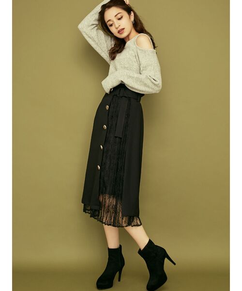 RESEXXY(リゼクシー)の「変形ニットトップス(ニット/セーター・レディース・ブラック/ベージュ/グレー・FREE)」の13枚目の写真