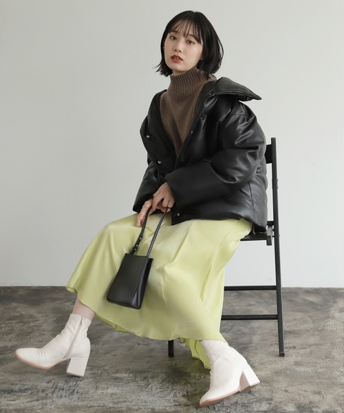 PAGEBOY（ページボーイ）の「フェイクレザーナカワタブルゾン（ブルゾン・レディース・ブラック/オフホワイト・FREE）」の9枚目の写真