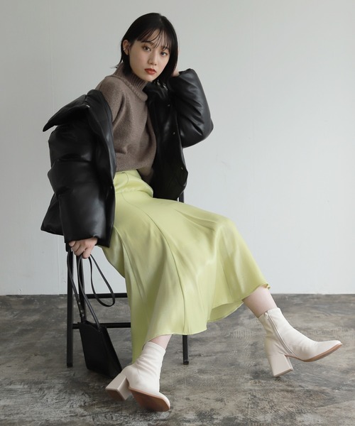 PAGEBOY（ページボーイ）の「フェイクレザーナカワタブルゾン（ブルゾン・レディース・ブラック/オフホワイト・FREE）」の13枚目の写真