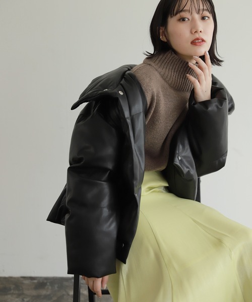 PAGEBOY（ページボーイ）の「フェイクレザーナカワタブルゾン（ブルゾン・レディース・ブラック/オフホワイト・FREE）」の11枚目の写真