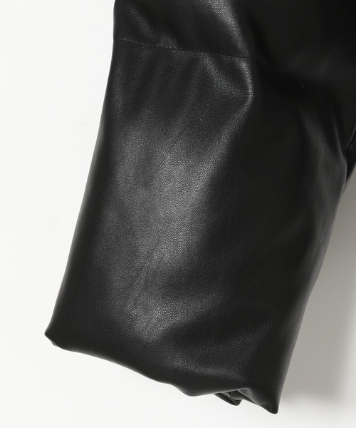 PAGEBOY（ページボーイ）の「フェイクレザーナカワタブルゾン（ブルゾン・レディース・ブラック/オフホワイト・FREE）」の14枚目の写真