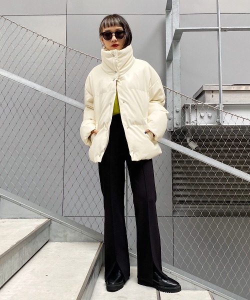 PAGEBOY（ページボーイ）の「フェイクレザーナカワタブルゾン（ブルゾン・レディース・ブラック/オフホワイト・FREE）」の15枚目の写真