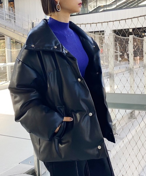 PAGEBOY（ページボーイ）の「フェイクレザーナカワタブルゾン（ブルゾン・レディース・ブラック/オフホワイト・FREE）」の21枚目の写真