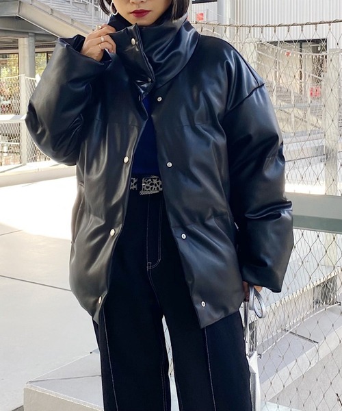 PAGEBOY（ページボーイ）の「フェイクレザーナカワタブルゾン（ブルゾン・レディース・ブラック/オフホワイト・FREE）」の22枚目の写真