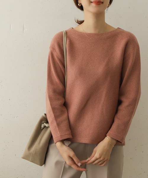 URBAN RESEARCH DOORS(アーバンリサーチドアーズ)の「ローゲージリブプルオーバー∴(Tシャツ/カットソー・レディース・ネイビー/ベージュ系その他/アイボリー・ONE)」の1枚目の写真