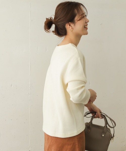 URBAN RESEARCH DOORS(アーバンリサーチドアーズ)の「ローゲージリブプルオーバー∴(Tシャツ/カットソー・レディース・ネイビー/ベージュ系その他/アイボリー・ONE)」の11枚目の写真