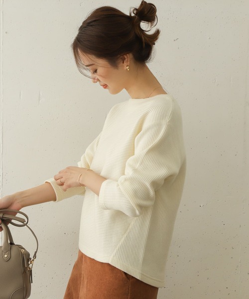 URBAN RESEARCH DOORS(アーバンリサーチドアーズ)の「ローゲージリブプルオーバー∴(Tシャツ/カットソー・レディース・ネイビー/ベージュ系その他/アイボリー・ONE)」の12枚目の写真