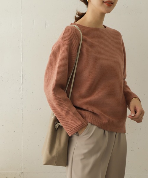 URBAN RESEARCH DOORS(アーバンリサーチドアーズ)の「ローゲージリブプルオーバー∴(Tシャツ/カットソー・レディース・ネイビー/ベージュ系その他/アイボリー・ONE)」の16枚目の写真