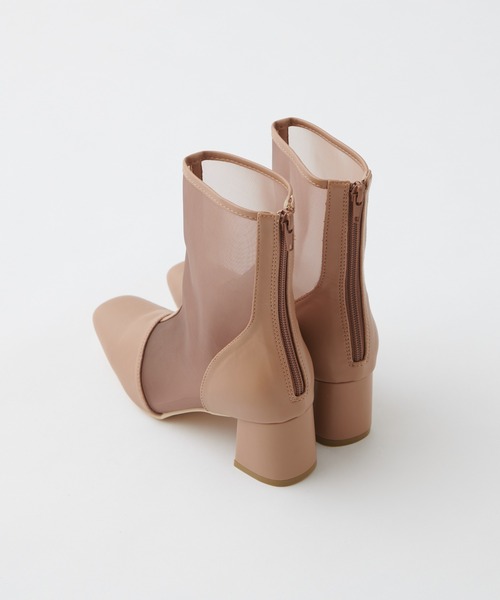 natural couture（ナチュラルクチュール）の「シースルーメッシュブーツ（ブーツ・レディース・ブラック/ベージュ/アイボリー・MEDIUM/LARGE）」の10枚目の写真