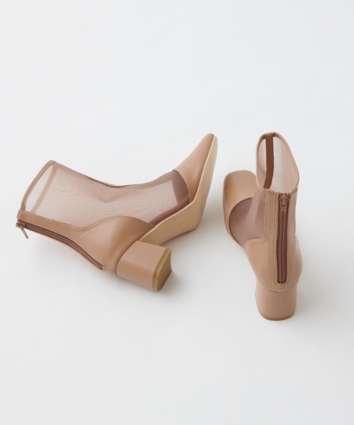 natural couture（ナチュラルクチュール）の「シースルーメッシュブーツ（ブーツ・レディース・ブラック/ベージュ/アイボリー・MEDIUM/LARGE）」の7枚目の写真