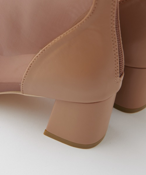 natural couture（ナチュラルクチュール）の「シースルーメッシュブーツ（ブーツ・レディース・ブラック/ベージュ/アイボリー・MEDIUM/LARGE）」の13枚目の写真