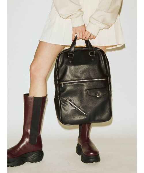 jouetie(ジュエティ)の「ライダースリュック(バックパック/リュック・レディース・ライトブルー/ブラック/オフホワイト・FREE)」の7枚目の写真