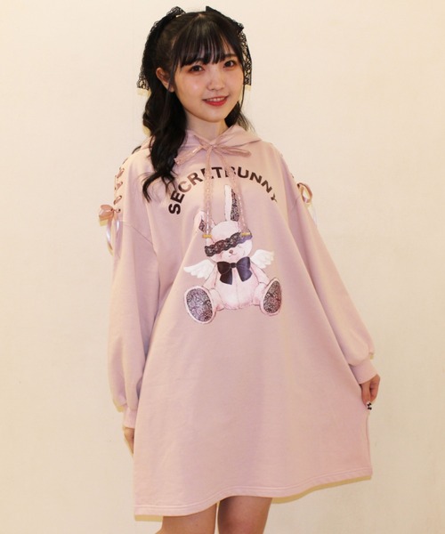 Secret Honey（シークレットハニー）の「エンジェルバニーパーカーワンピース（パーカー・レディース・ピンク/ブルー/ブラック/オフホワイト・FREE）」の11枚目の写真
