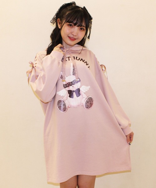 Secret Honey（シークレットハニー）の「エンジェルバニーパーカーワンピース（パーカー・レディース・ピンク/ブルー/ブラック/オフホワイト・FREE）」の19枚目の写真