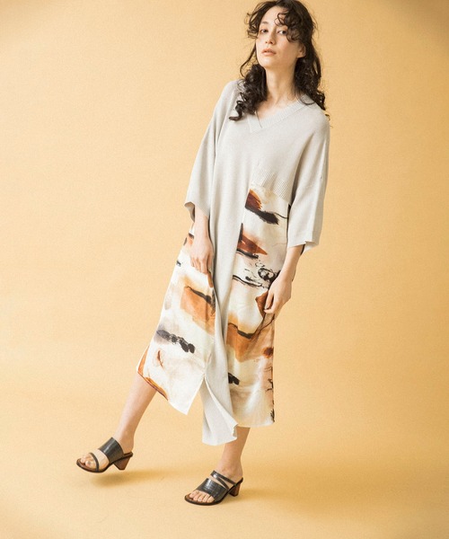 セール プリント切替ニットワンピース ワンピース Osmosis オズモーシス のファッション通販 Zozotown