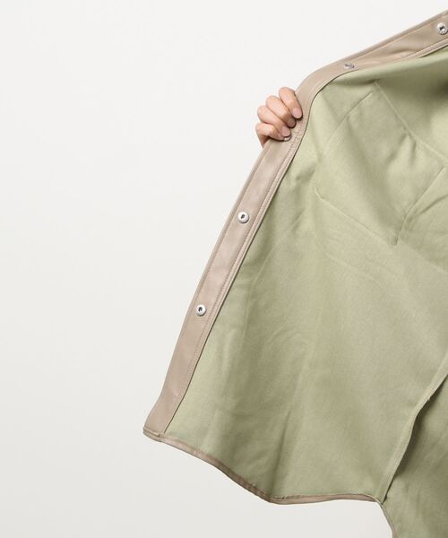 tiptop(ティップトップ)の「2021SS フェイクレザーCPOシャツ(カバーオール・レディース・ベージュ/ブラック/オフホワイト・FREE)」の17枚目の写真