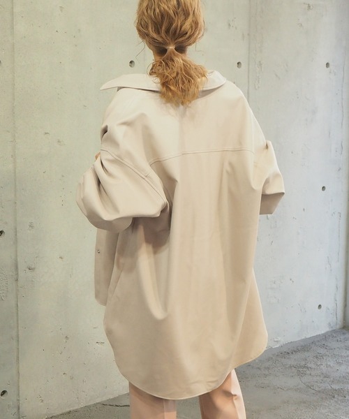 tiptop(ティップトップ)の「2021SS フェイクレザーCPOシャツ(カバーオール・レディース・ベージュ/ブラック/オフホワイト・FREE)」の16枚目の写真