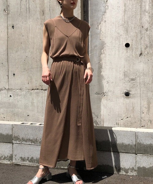 新品タグ付き【&g'aime】キャミレイヤードニットワンピース &g'aime（アンジェム）の「【&g'aime】キャミレイヤードニット