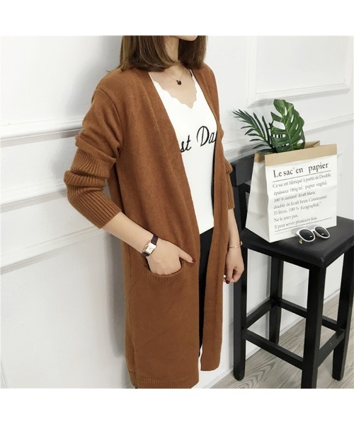 Ritzy（リッツィー）の「ひざ丈カーディガン（カーディガン/ボレロ・レディース・ブラック/ベージュ/ブラウン/カーキ/ライトベージュ/グリーン・FREE）」の20枚目の写真