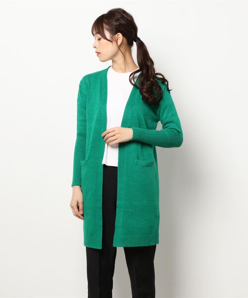 Ritzy（リッツィー）の「ひざ丈カーディガン（カーディガン/ボレロ・レディース・ブラック/ベージュ/ブラウン/カーキ/ライトベージュ/グリーン・FREE）」の7枚目の写真