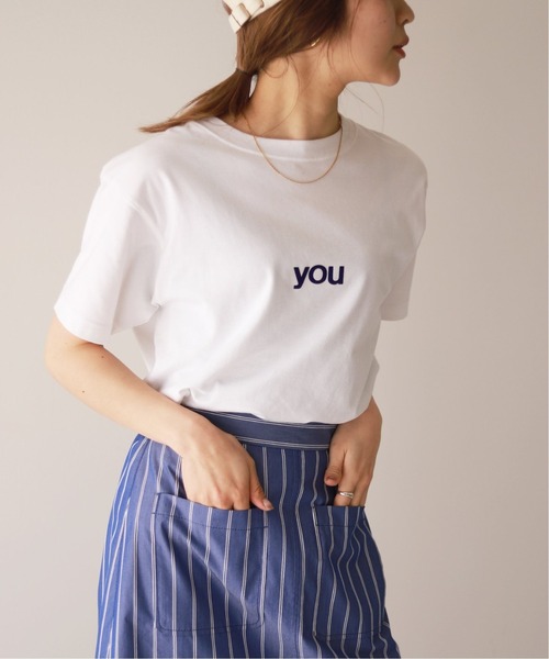 SLOBE IENA(スローブイエナ)の「you5/S TEE【手洗い可能】◆(Tシャツ/カットソー・レディース・ブラック系その他/ホワイト・FREE)」の1枚目の写真
